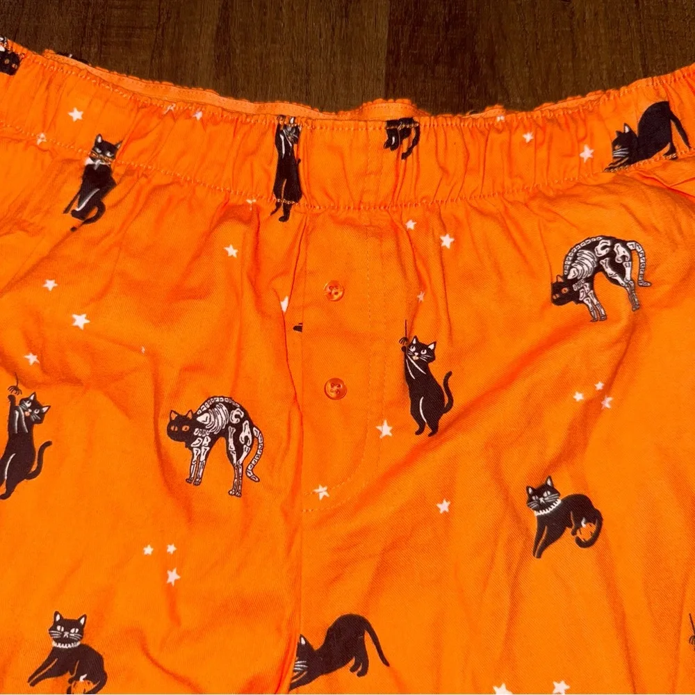NWT Target Hide & Eek Orange Cat Print Pajama Boxer Shorts - Picture 2 of 4